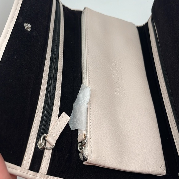 Pandora Unforgettable Moment Jewelry Travel Case Blush Leather Wallet Clutch NEW - Picture 9 of 9